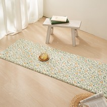 데코뷰 오렌지가든 양면쿠션 주방매트, 앞(오렌지 + 그린 + 그레이), 뒤(백아이보리 + 그레이)