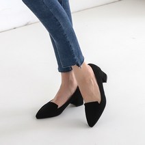 멜팅나인 여성용 스웨이드 V컷 굽 펌프스 5cm