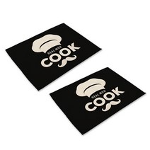 더플로우 모노톤 딜리셔스 쿠킹 클레스 린넨 테이블 매트 2p, 05, 42 x 32 cm