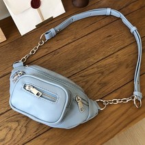 지니얼 가죽 체인 포켓 힙색 크로스바디 슬링백 GA5363