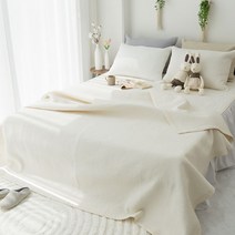 7mm 줄누비 순면 워싱 피그먼트 패드, 내추럴(광목)