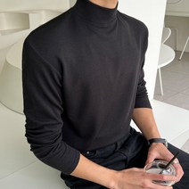 맨타임 남성용 NTP 부드러운 프리미엄 무지 니트지 반목 반폴라 티셔츠