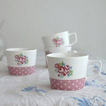 로코리빙 본차이나 비비안 미니머그컵 230ml, 핑크, 4개