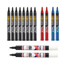 모나미 유성매직 슈퍼 흑 8p + 청 2p + 적 2p + 유성매직 흑 2p 세트, 혼합색상, 1세트