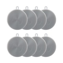 다용도 실리콘 수세미, 8개, 1개입