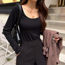 시크폭스 여성용 바오넬 U넥 티셔츠