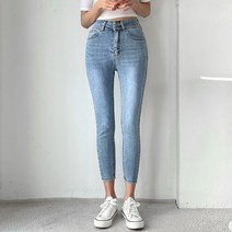 빼빼 여성용 히든밴딩수선없이 맞춰입는 스키니 청바지 숏