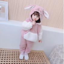 앤젤아이 여아용 앞포켓 동물 상하의 세트