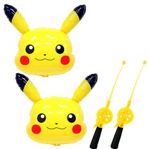 파티쇼 헬륨풍선 낚시대 + 캐릭터 풍선 세트, 피카츄, 2세트