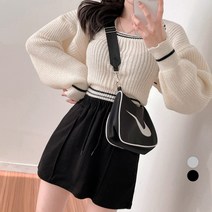 밀키버터 여성용 핀턱 밴딩 미니 트레이닝 스커트