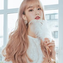 가발매니아 더썸위그 엘피펌 58cm 통가발, 애쉬로즈핑크