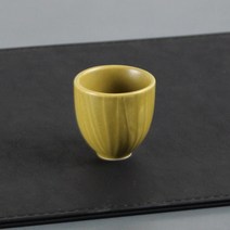 달소금 도자기 하프 술잔 옐로우그린, 1개, 단품