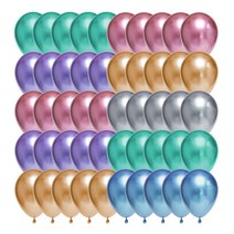 마켓감성 고급 메탈 파티풍선 6종 50p 세트, 골드, 실버, 레드, 블루, 그린, 퍼플, 1세트
