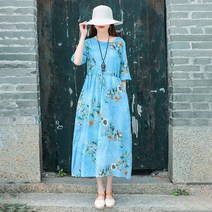 소프트홀릭 빅사이즈 린넨 롱 원피스