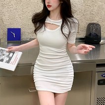 데이소이 클럽 홀룩 핏 반팔 원피스