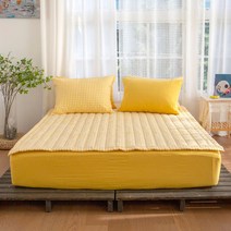 그래이불 부드러운 깅엄체크 워싱 먼지없는 체크 패드, 망고옐로우