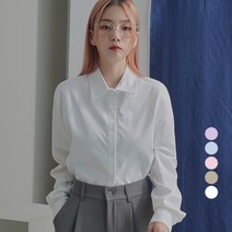 어썸어라운드 여성용 솔리드 컬러 크롭 셔츠