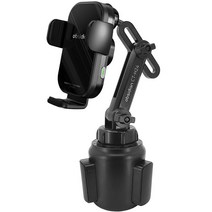 옵시디언 차량용 핸드폰 고속 무선충전 듀얼코일 거치대 + 컵홀더 마운트 세트, 블랙, CT-W16(거치대), CT-H24(마운트)