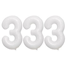조이파티 은박풍선 숫자3 대, 화이트, 3개