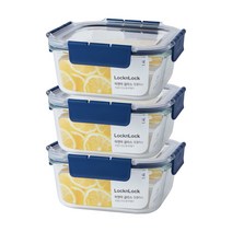 락앤락 탑클라스 정사각 밀폐용기 1.4L, 정사각 1.4L, 3개