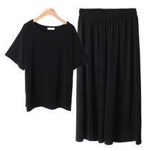 마이시즌 여성용 꾸안꾸 반팔 와이드 팬츠 세트