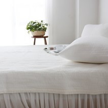 오가닉 줄누빔 면 침대패드, 아이보리