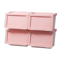 이즈리빙 슬라이딩 리빙박스 대형, 핑크, 4개
