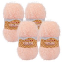 브랜드얀 크림 수세미 뜨개실 4p, 1 페일피치