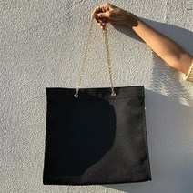 마켓피오 패션 캔버스 메탈체인 숄더백