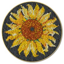 라운드 카페트 러그 DIY 스킬 자수 세트 영문버전 컬러인쇄메쉬, NO 07, 1세트