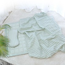 화모베이비 시원한 모달리플 여름 낮잠 이불세트 분리형, 올리브그린