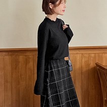 핫핑 여성용 위러블리 러플 와플 베이직 긴팔 티셔츠