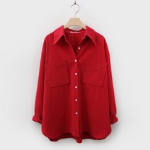 슈가펀 여성용 린다노 기모 카라 포켓 남방