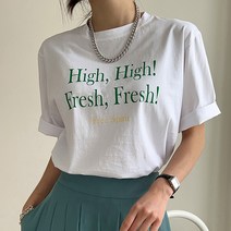 시크폭스 여성용 하이어 레터링 반팔 티셔츠