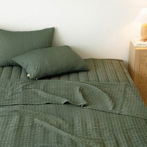 웨이비 뱀부 시어서커 홑이불, 카키 느와르