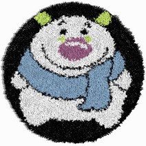 알로데 동물 라운드 카펫 러그 매트 DIY 스킬 자수 세트 영문버전 컬러인쇄메쉬, 1세트, 08