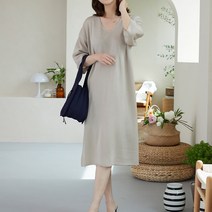 비나인 올반 7부 니트 원피스