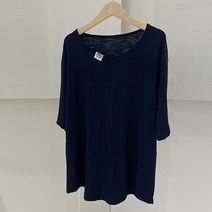 티탁 여성용 빅사이즈 데일리 라운드넥 슬라브 라벨 반팔 티셔츠