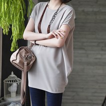 티탁 여성용 빅사이즈 데일리 항아리핏 라운드넥 심플한 무지 솔리드 리치 반팔티