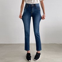 피핀 여성용 밴딩 일자핏 기모 진 청바지 79352