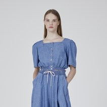 쥬시쥬디 J밑단 밴딩 텐셀 데님 블라우스 JXBL321H