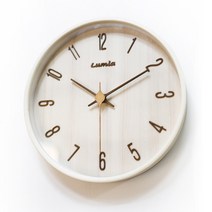 루미아 로이어 입체 원목 무소음 벽시계 L501, 내추럴