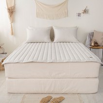 그래이불 순수 유기농 프리미엄 오가닉 선염 면 100% 침대 패드, 그레이