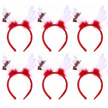 리빙다 흰색 루돌프 머리띠 방울, 혼합색상, 6개