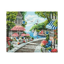 플레이어바웃 테라스 거리 DIY 명화 그리기 세트 40 x 50 cm, 혼합색상