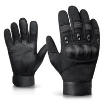 오제로 너클 가드 스마트 터치 바이크장갑 양손세트, 블랙