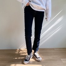 여성용 히프피 기모 스티치 데님 팬츠 PT8608K1A