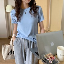 레몬소울 여성용 포포 데일리 컬러 크롭 반팔티