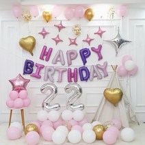 앤써핏 생일파티 장식용품 가랜드 세트 G타입, 혼합색상, 1세트