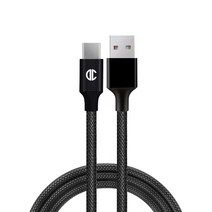 디씨네트워크 메탈 패브릭 USB C타입 고속 충전케이블, 3m, 블랙
